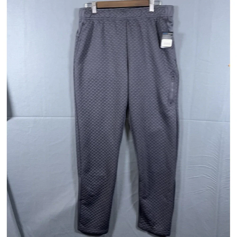 Unipro Trek Training Joggers Mens Sz L‎ Gray QWick Dry Zip Pockets Stretch NWT